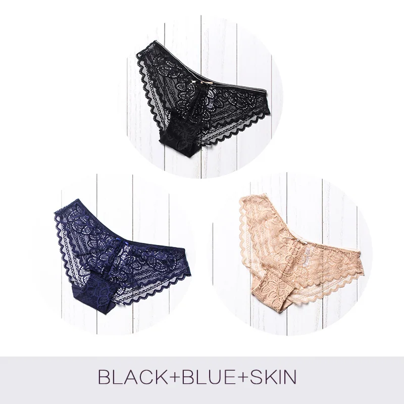 BlackBlueSkin Сексуальное женское нижнее белье, женские дышащие кружевные трусы, женские сексуальные трусики, бесшовные трусики, нижнее белье для девушек - Цвет: BlackBlueSkin