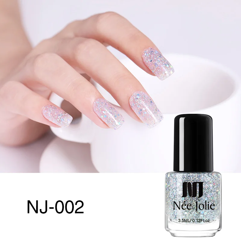 3.5ml NJ002 NEE JOLIE Блеск Мерцающий Блестящий лак для ногтей с блестками чистый цвет ногтей лак DIY маникюр Дизайн ногтей лак - Цвет: 3.5ml NJ002
