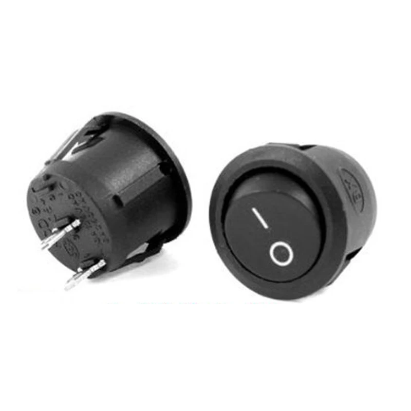 2 шт. мини кулисный переключатель вокруг Черного 15 мм 1 полюс автомобиля 12 В DC 230 6A