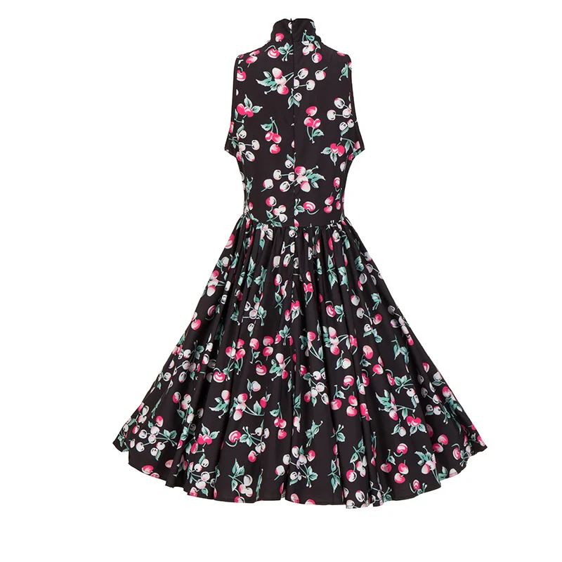 Summer Waist Women's Print Retro Elegant Dress |
