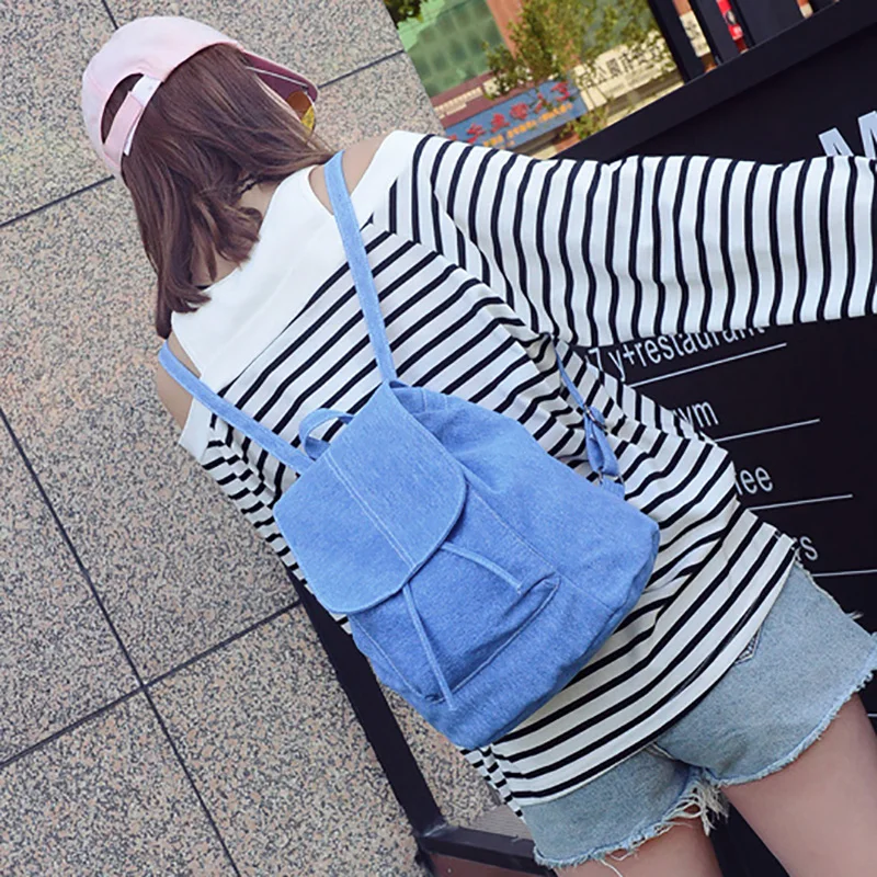 2018 для девочек подростков Bolsas Mochilas Feminina из мягкой джинсовой ткани Для женщин