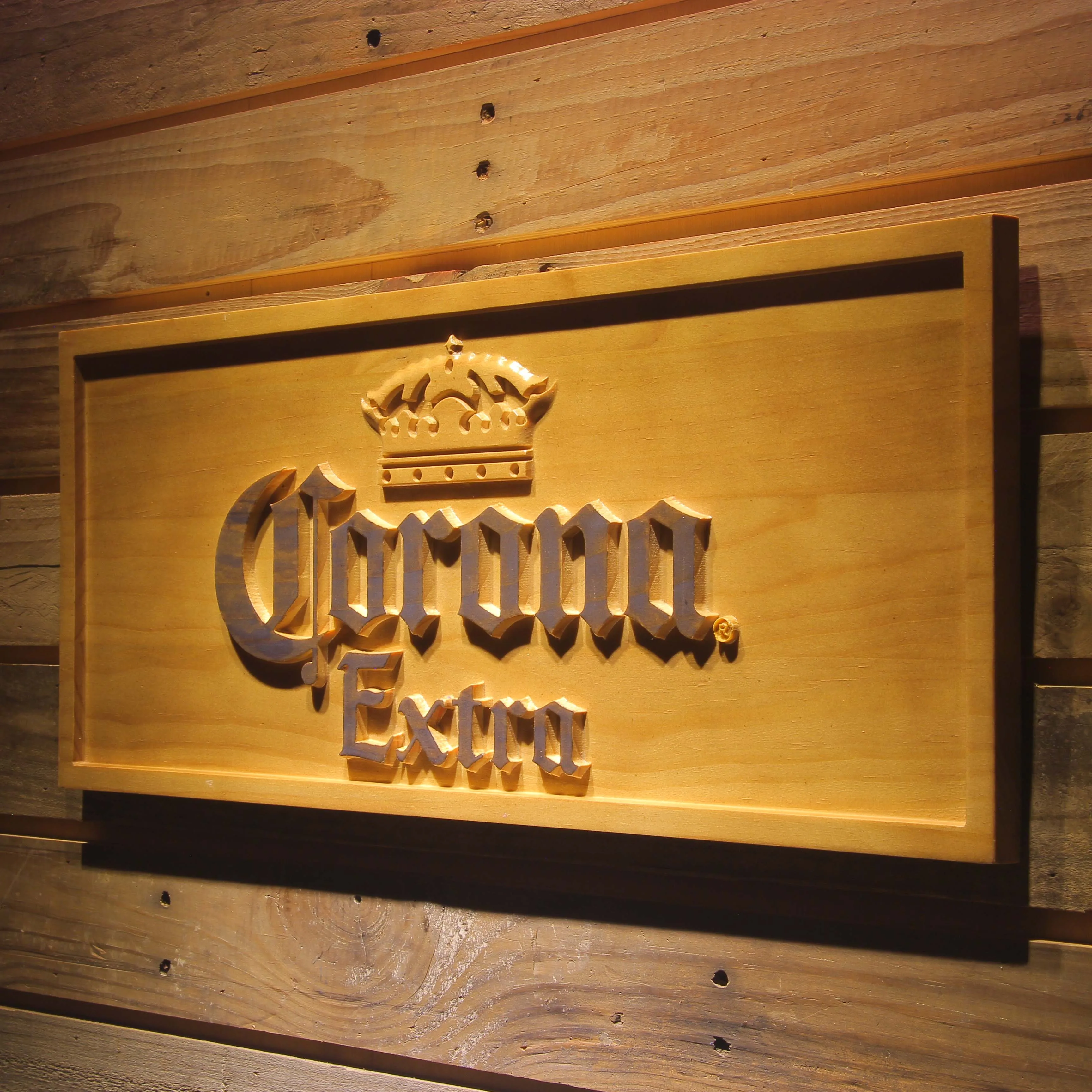 Деревянная вывеска Corona Extra Beer 3D
