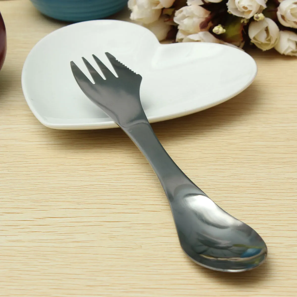 Портативный 3 в 1 ложка вилка из нержавеющей стали|tableware outdoor|spoon knife forkstainless steel spork |