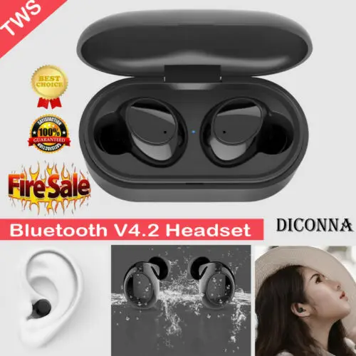 Мини близнецы беспроводные стерео наушники с ушками Спортивные Bluetooth микрофоном