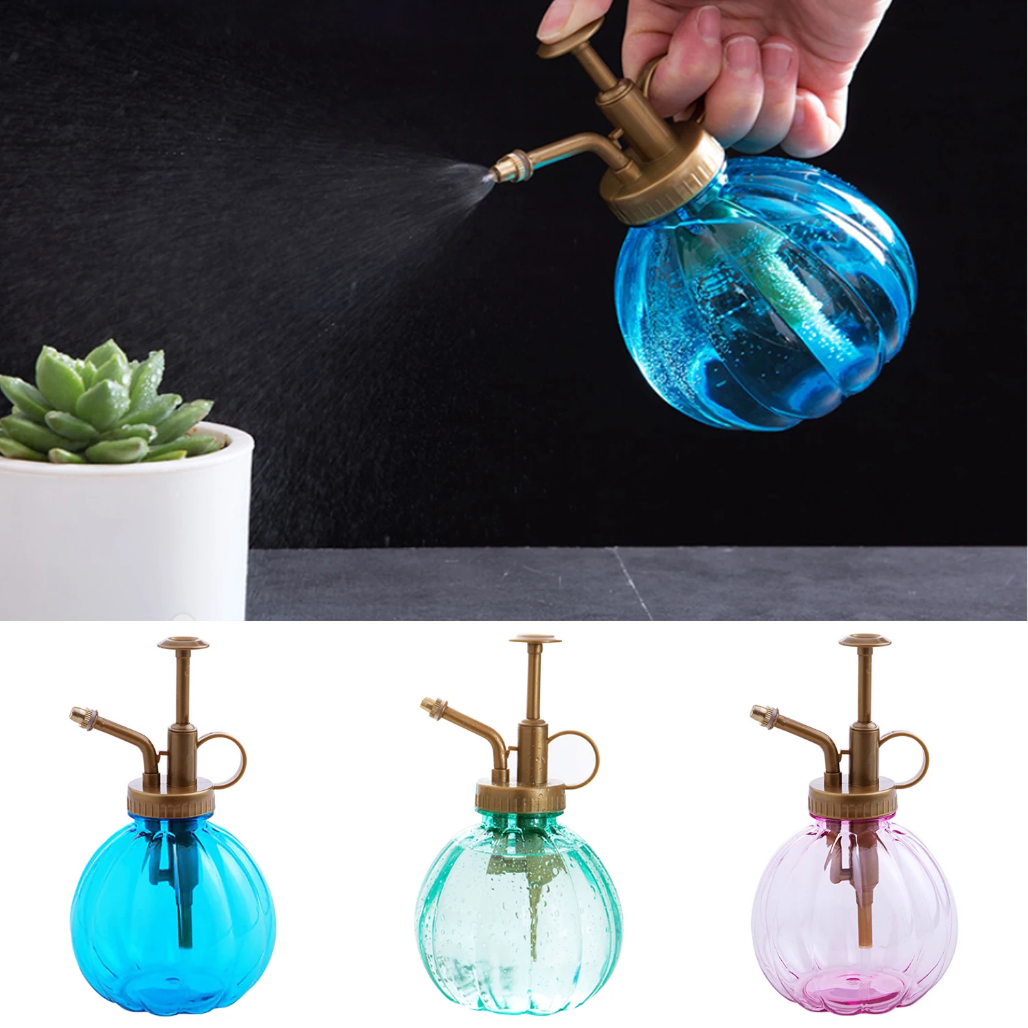 Behogar 2 шт. 350 мл Винтаж тыквы Стиль многоразового полива воды бутылка спрей для