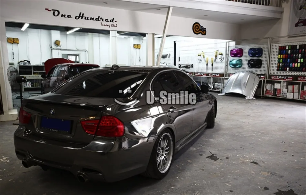 Хромированная черная зеркальная виниловая оберточная Наклейка Лист пузырьковый