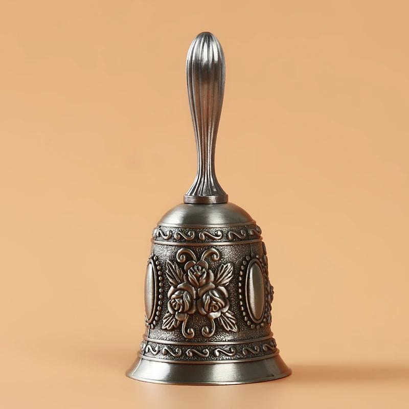 Silver pattern Роза шаблон ужин отель металлический колокольчик рождественские подарки звонки колокольчик барная стойка обеденный зал стол колокольчик обслуживание звук колокольчик - Цвет: Silver pattern