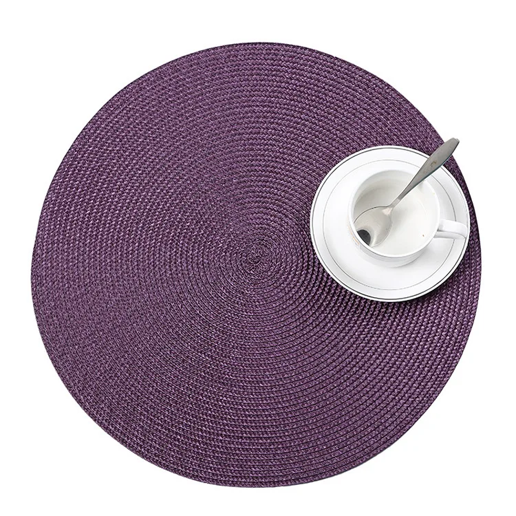 Waterproof Round Mat PP Weave Insulation Pad Dishes Placemat For Dining Table Home Decoration Accessories Modern Coffee Coasters