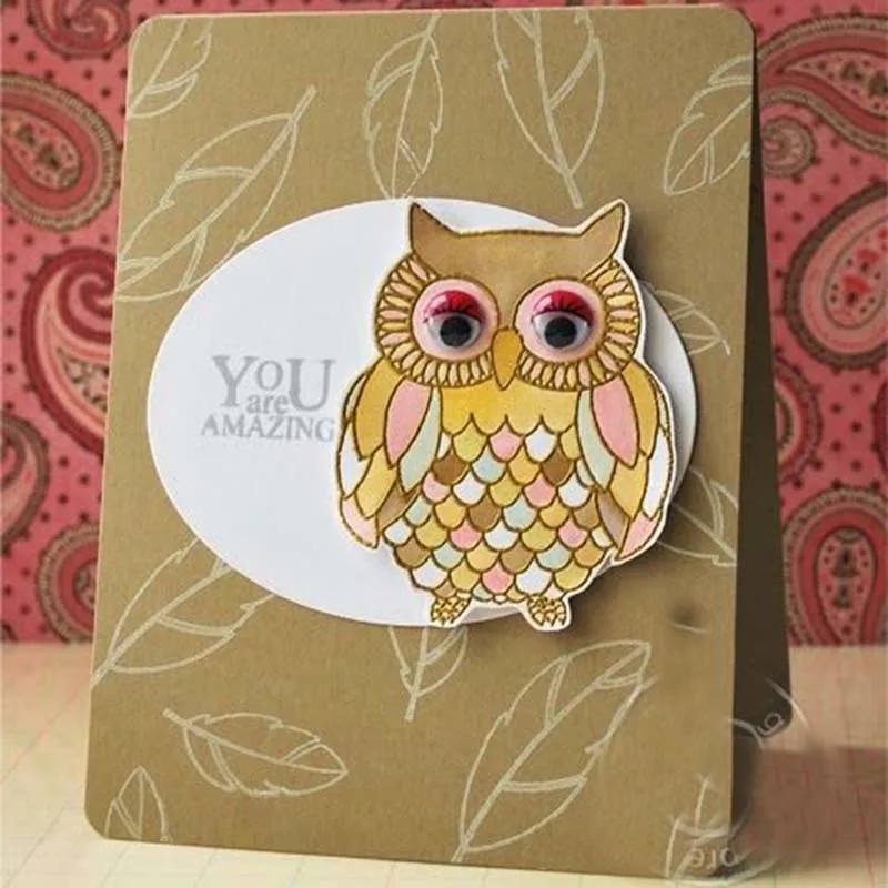 Сова металлическая резка штампов и четкие штампы для Scrapbooking DIY ремесло украшения Мягкая Печать Детские канцелярские принадлежности