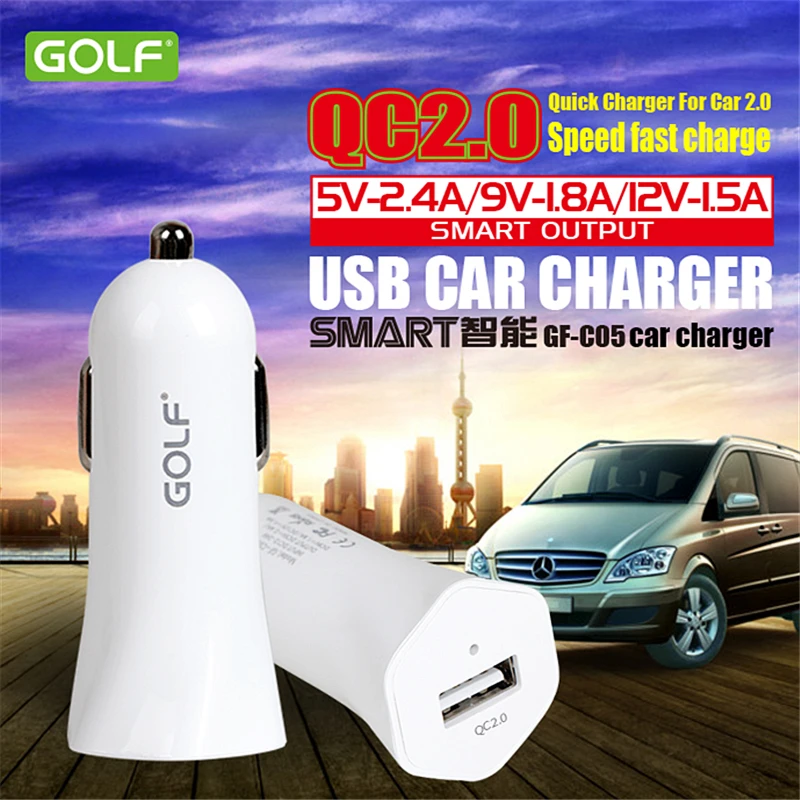 Быстрая зарядка GOLF автомобильное зарядное устройство USB для iPhone X iPad Samsung Huawei Xiaomi