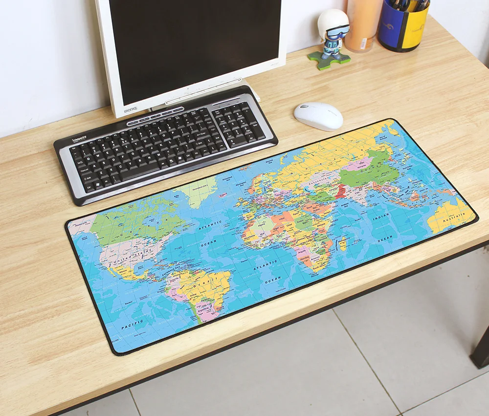 Игровой коврик для мыши карта мира 700x300 мм DIY XL большой коврик для мыши геймер с фиксацией краев аксессуары для ПК эргономичный коврик для ноутбука