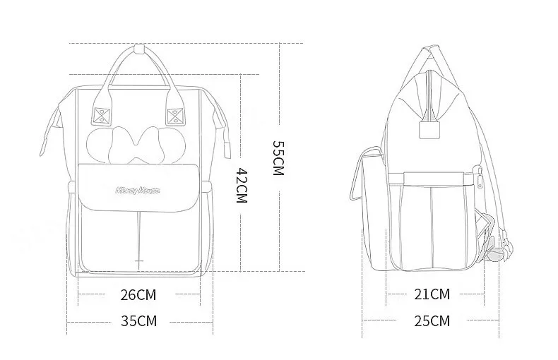 Disney Мумия сумка для женщин Многофункциональный подгузник ребенок USB бутылка изоляция мешок для беременных большой емкости пеленки рюкзак розовый