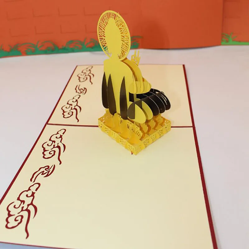 Креативные 3D ручной работы резьба традиционные буддизм Будда Шакьямуни бумаги
