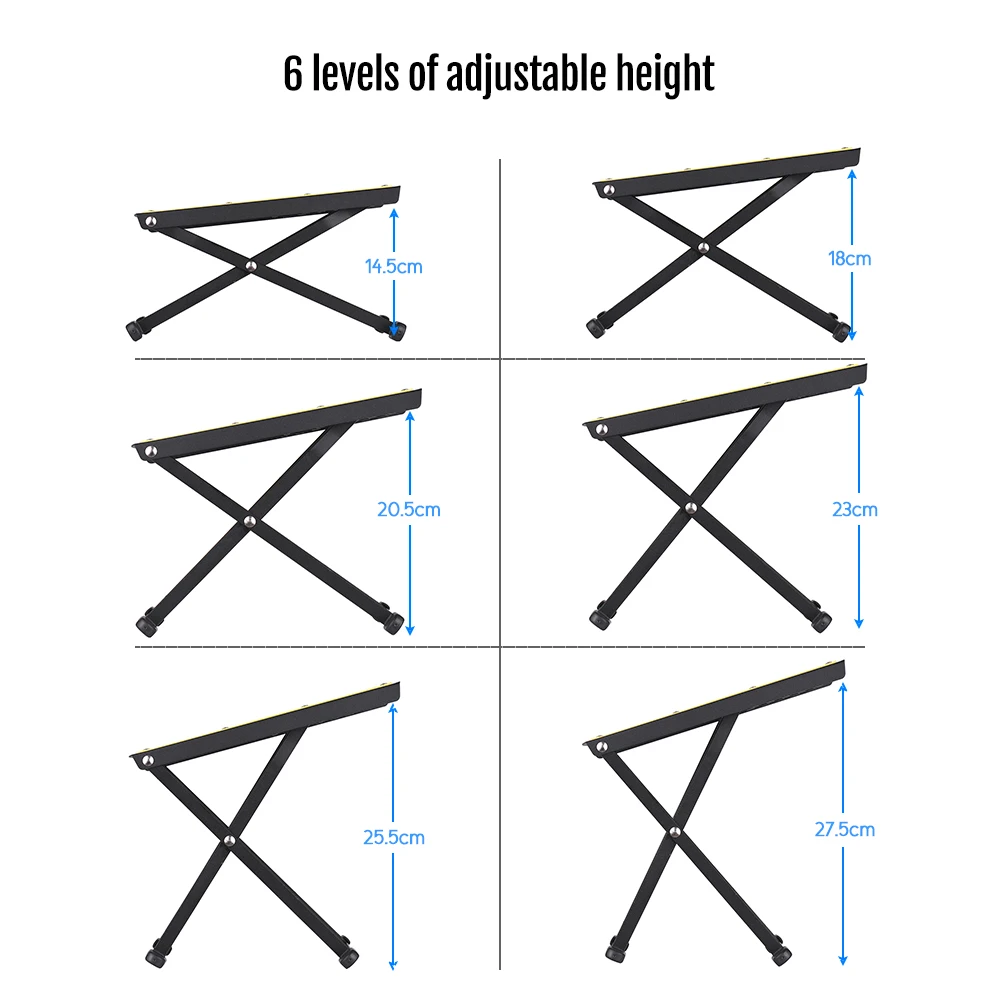 Портативная складная металлическая гитарная подставка для ног педаль 6 уровней