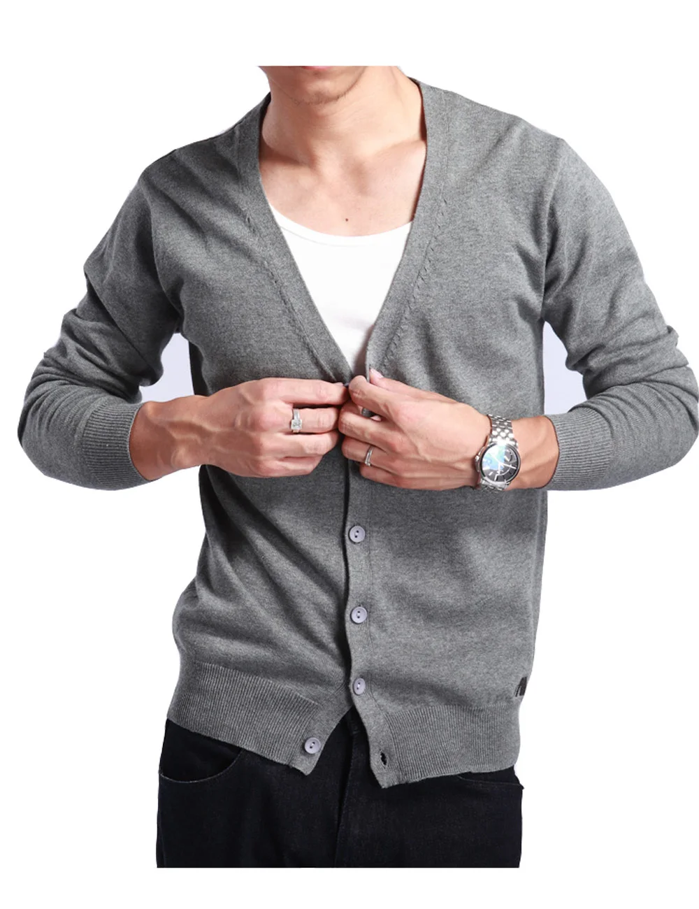 Новый 2016 Для мужчин кашемира Кардиганы для женщин свитер осень и зима v-образным