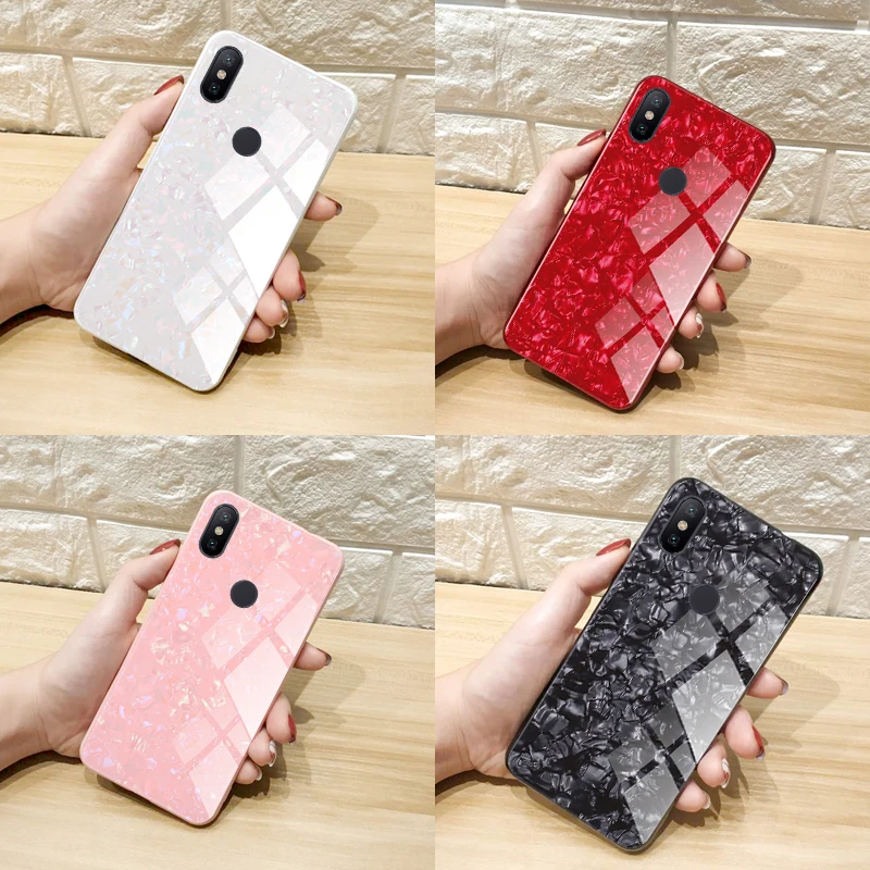 JCDA Case Xiaomi Mi 8 Lite Cover Redmi Note 6 Pro 5 House Piano Paint Glass Hard Carcasas Capa Coque Finger Ring Tempered |