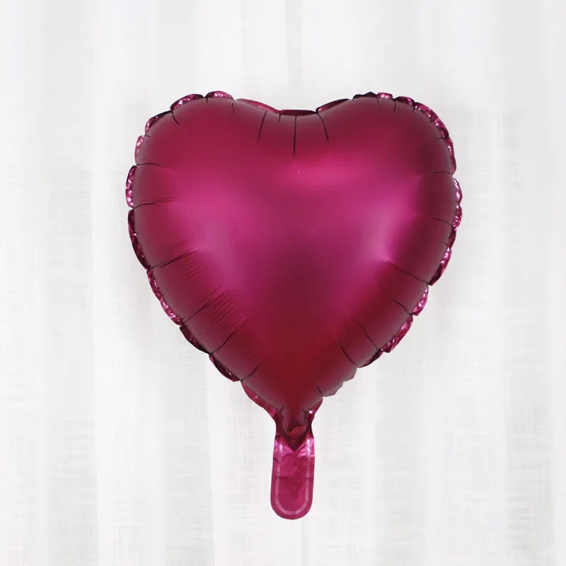 Rose Red Heart 1 шт. 18 дюймов Сердце Звезда металлик матовое сердце гелиевый воздух воздушный шар из фольги шары для свадьбы и дня рождения вечерние украшения для детского душа - Цвет: Rose Red Heart