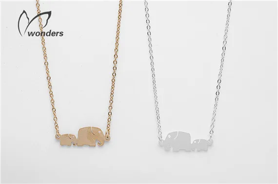 Dianshangkaituozhe Мама И Сын Слон Ожерелья Для Женщин Подвески Baby Shower Collier 2016 День
