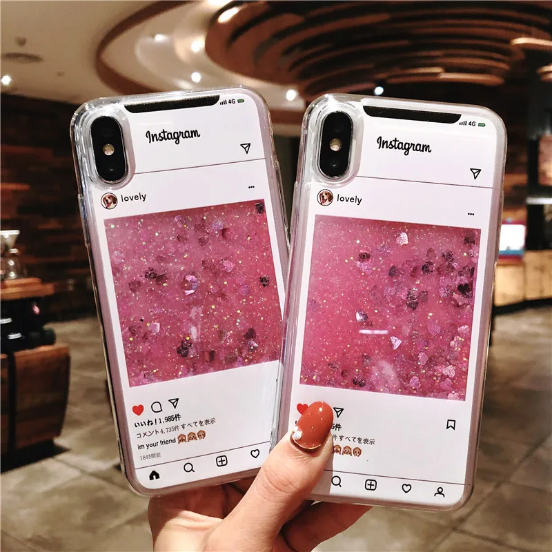 Чехол с зыбучим песком для iPhone 7 8 X XR XS Max 6 6s Plus мягкий силиконовый чехол