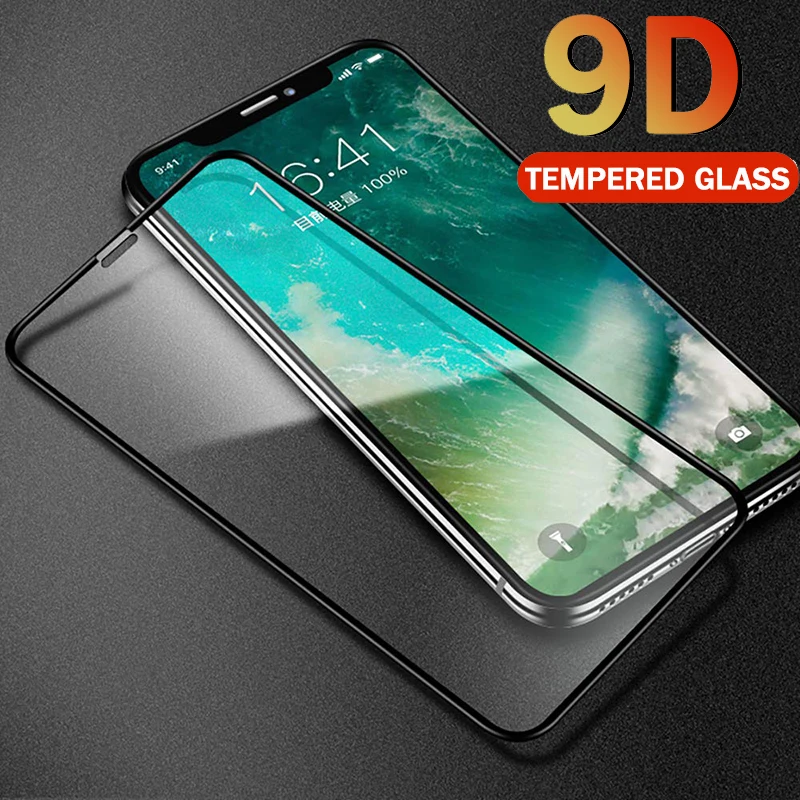 9D полное покрытие стекло для iphone 7 защитная пленка для экрана для iphone 8 X XR XS Max закаленное стекло на iphone 6 6S 7 8 Plus XR стекло