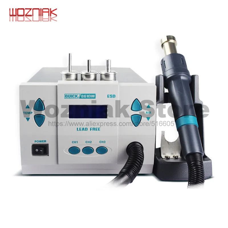 Quick 861DW Бессвинцовая паяльная станция с пистолетом горячего воздуха