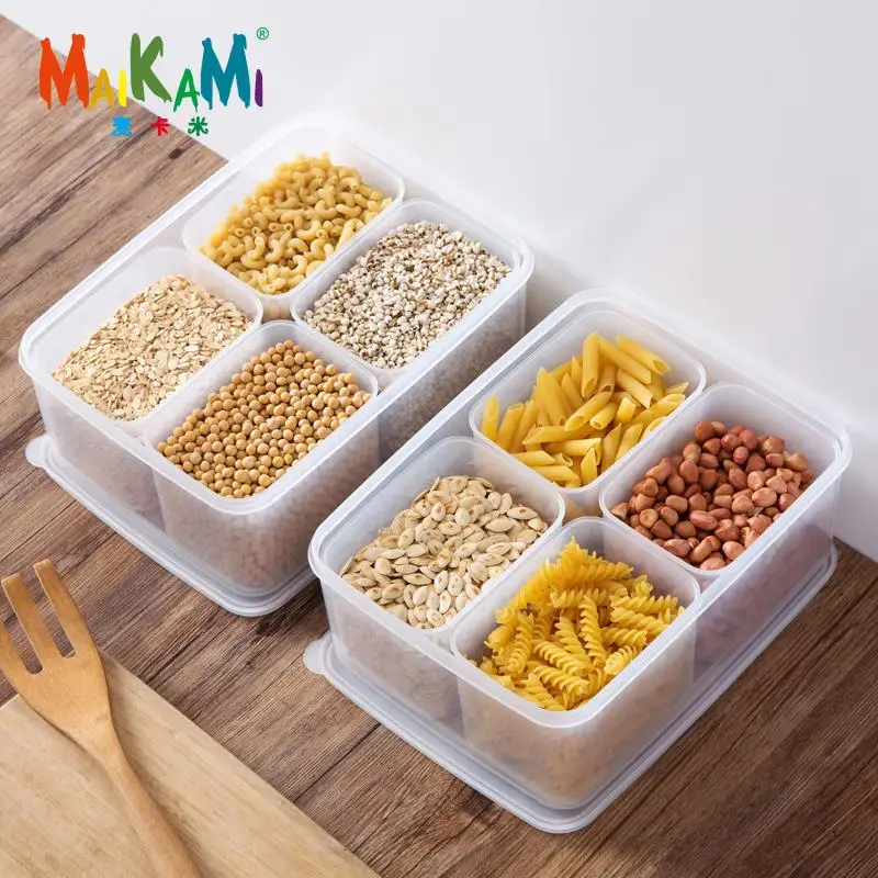 Кухня прозрачный PP коробка для хранения зерна контейнер фасоли содержит