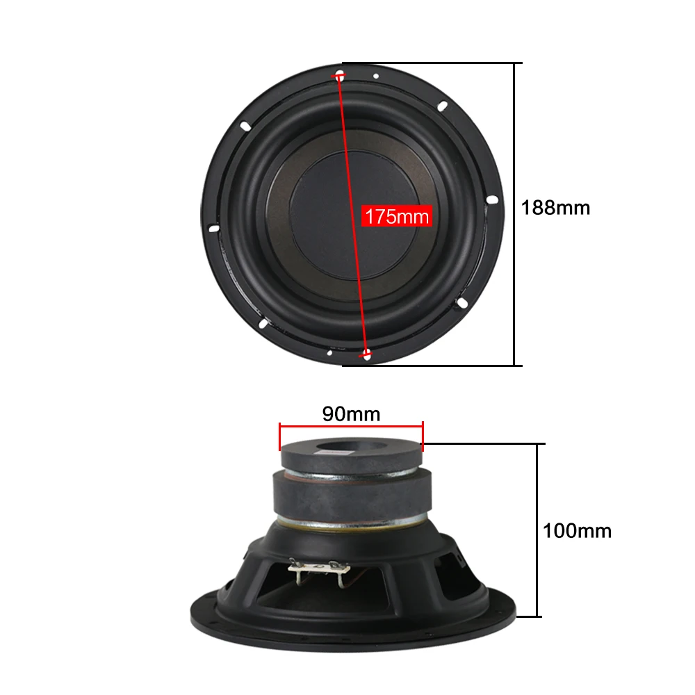GHXAMP 7 дюймовая Колонка сабвуфер блок 4ohm 100 Вт супер бас двойной Магнитный длинный