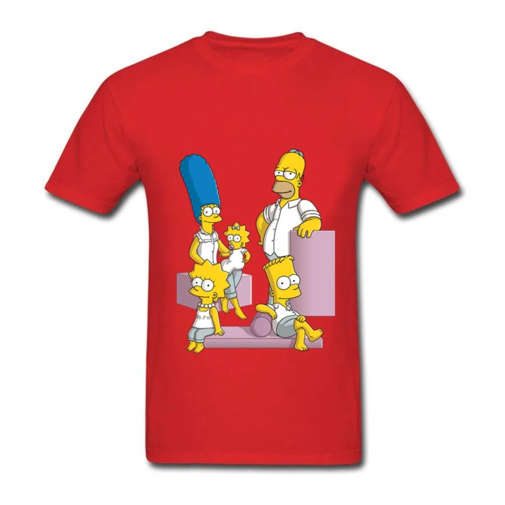 Printed Tee Shirts The Simpson Family Funny Homme Clothing T-Shirt Crewneck Short Sleeve T Shirt | Мужская одежда