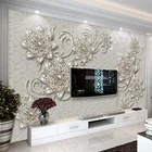 Настенные 3D обои в европейском стиле, ювелирные украшения, цветы, фотообои для гостиной, фона за телевизором, Роскошная 3D Фреска