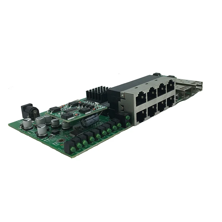 8 портов 10/100/1000M IEEE802.3 af/at POE коммутатор с 2 гигабитными модулями SFP|Сетевые