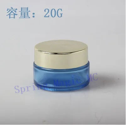 Сине-зеленые стеклянные банки для крема масок глаз эссенций косметики пустые