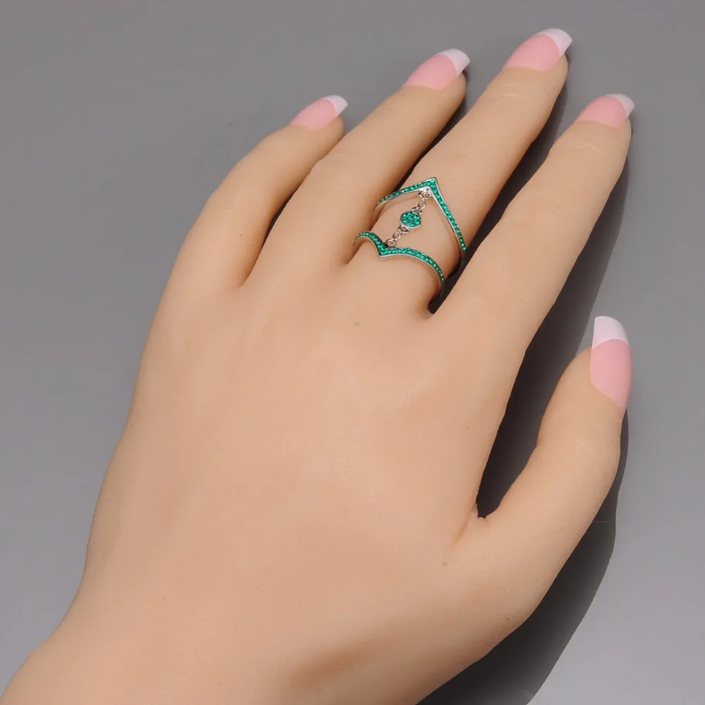 Женские модные украшения KIVN синие кристаллические кольца для свадьбы и помолвки