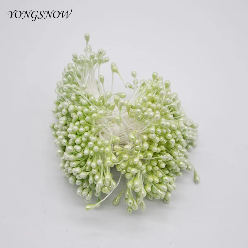 500 шт./лот Искусственные цветы с двумя тычинками перламутровые открытки сделай