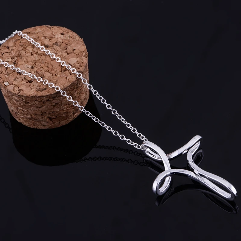 Серебряное ожерелье Посеребренная Подвеска модные ювелирные изделия крест