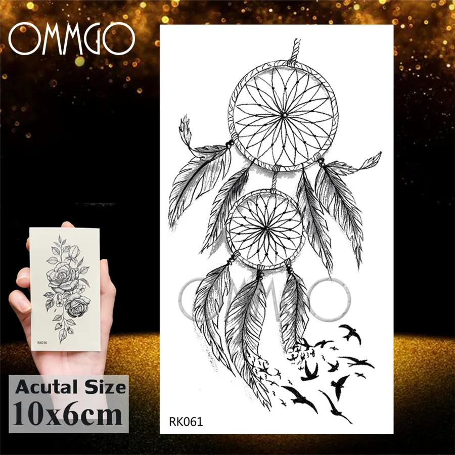 Временные татуировки OMMGO с черными пиками гор солнце облако искусственная
