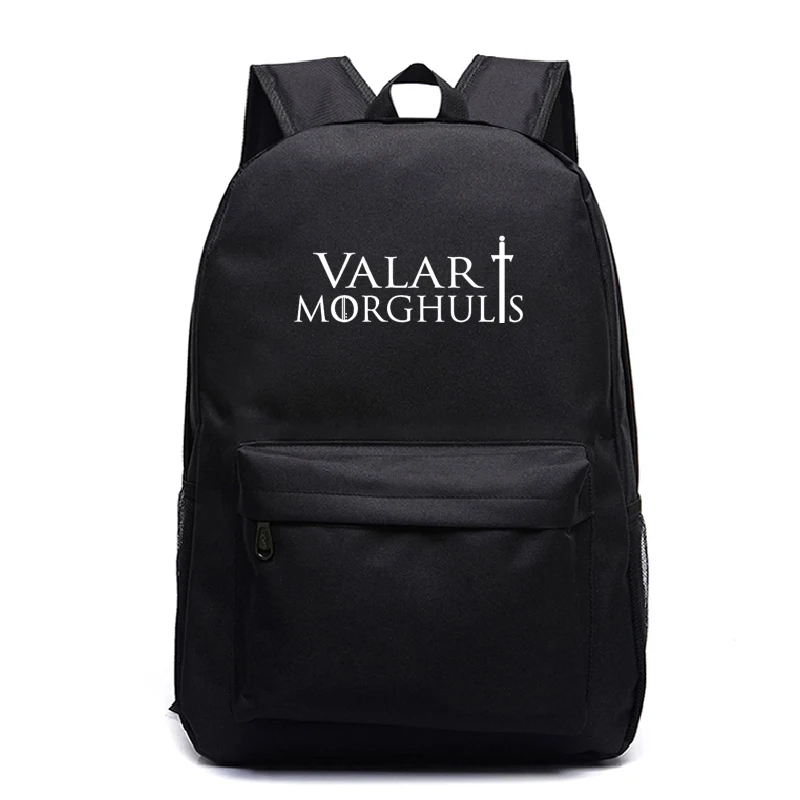 Black 6 Mochila Mujer, школьный рюкзак с изображением Игры престолов, аниме, Мужская школьная сумка, сумка для книг, Sac A Dos Valar Morghulis, для женщин, Tassen Plecak - Цвет: Black 6