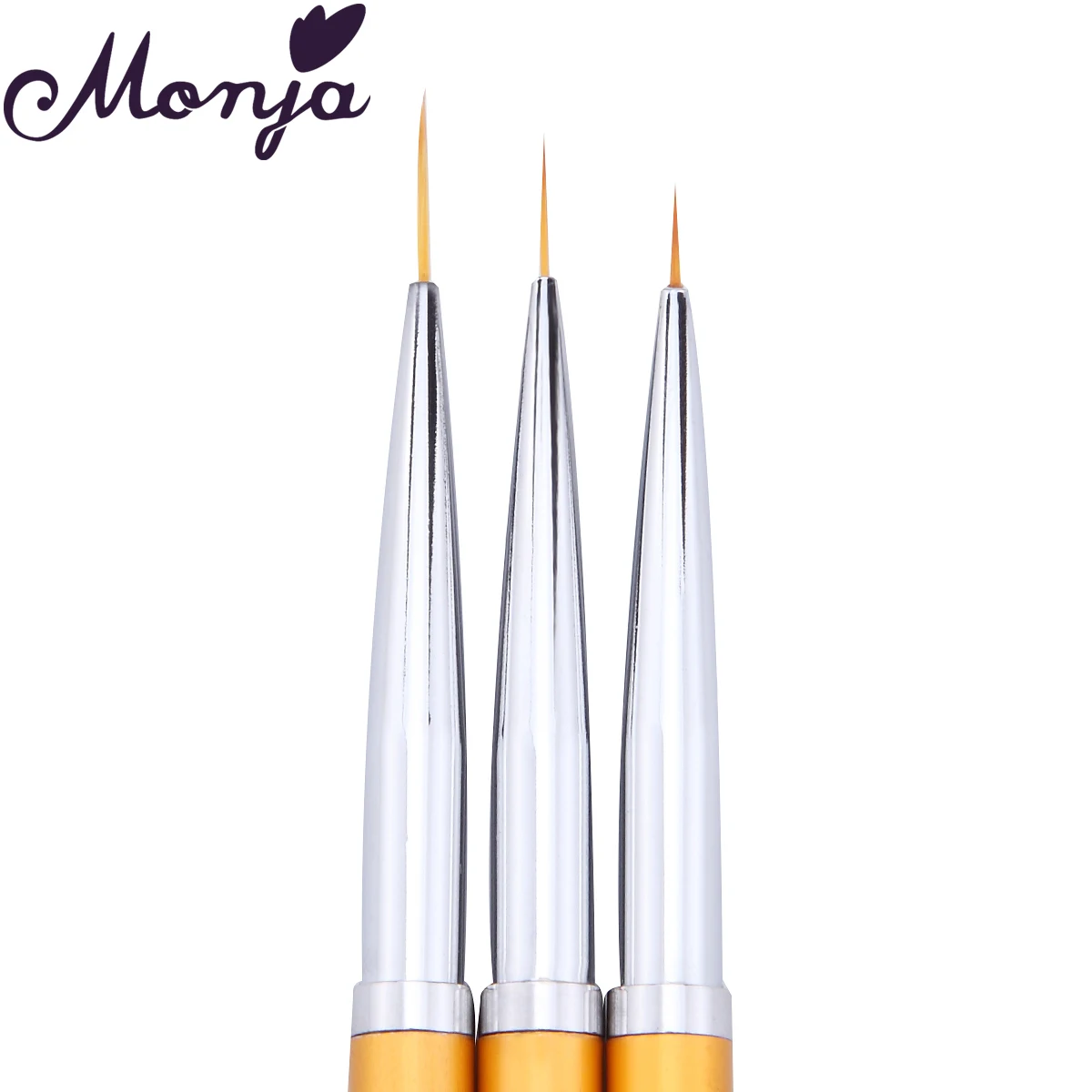 Monja 3 шт./компл. Nail Art 5/7/11 мм золотая металлическая ручка полосатые линии лайнер