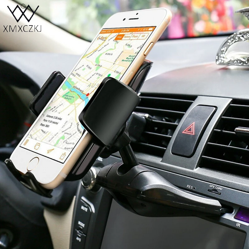 

XMXCZKJ Car Phone Holder 360 Rotating Cd Slot Mount Car Mobile Phone Holder Universal For Iphone Samsung Huawei Xiaomi GPS Stand