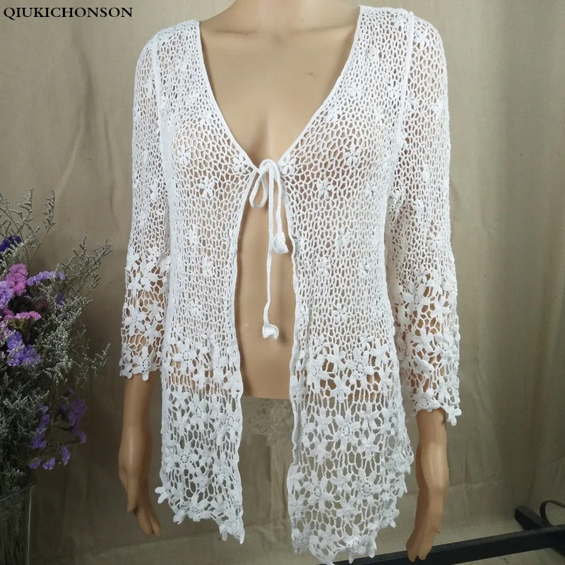 Japanese style mori girl lace cardigan women 2020 fashion floral hollow-out crochet tops summer renda |