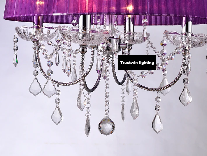 Американский Европейский тканевый Хрустальный подвесной светильник для