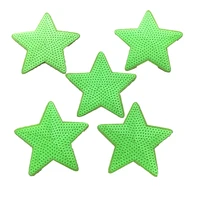 5pcs a lot 8 5 cm neon green star sequined iron on patches for bags shoes clothes diy decal accessories