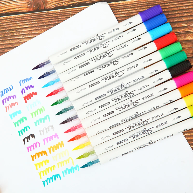 6 видов цветов цветные ручки с двойной головкой мягкая кисть Ручка Маркер