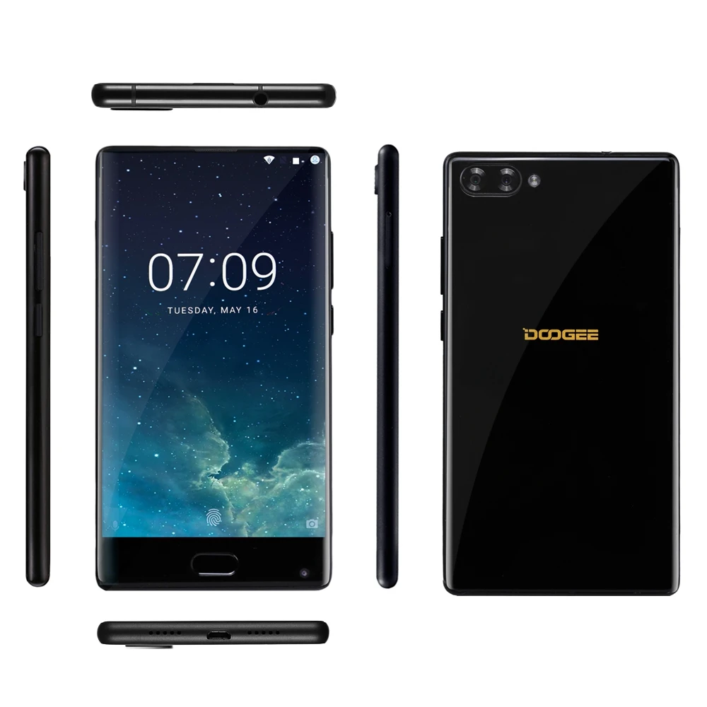 В наличии DOOGEE MIX 4 ГБ + 64 5 дюймов Android 7 0 Helio P25 Octa Core 2 ГГц из металла тело спереди