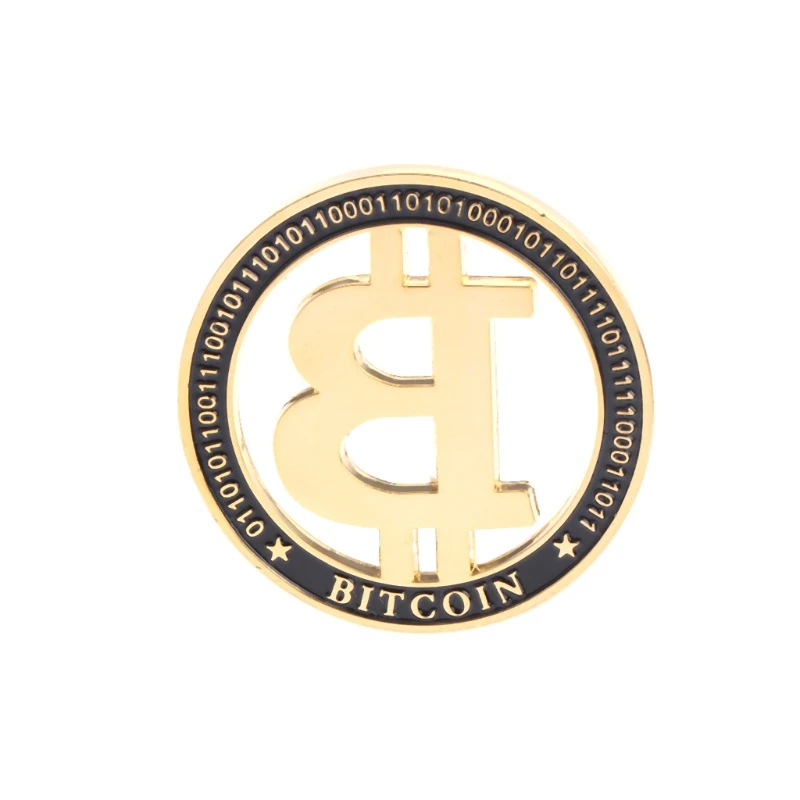 Памятная монета позолоченная пустотелая Биткоин BTC для сувенирной художественной коллекции Mar28