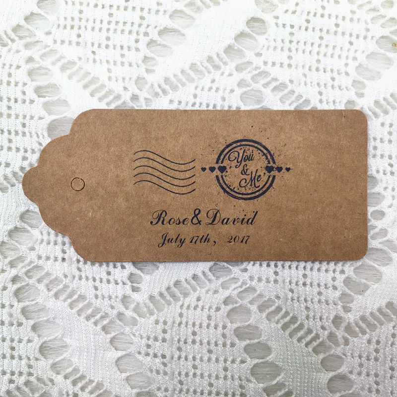 100 шт/партия Пользовательские Свадебные бирки Персонализированные