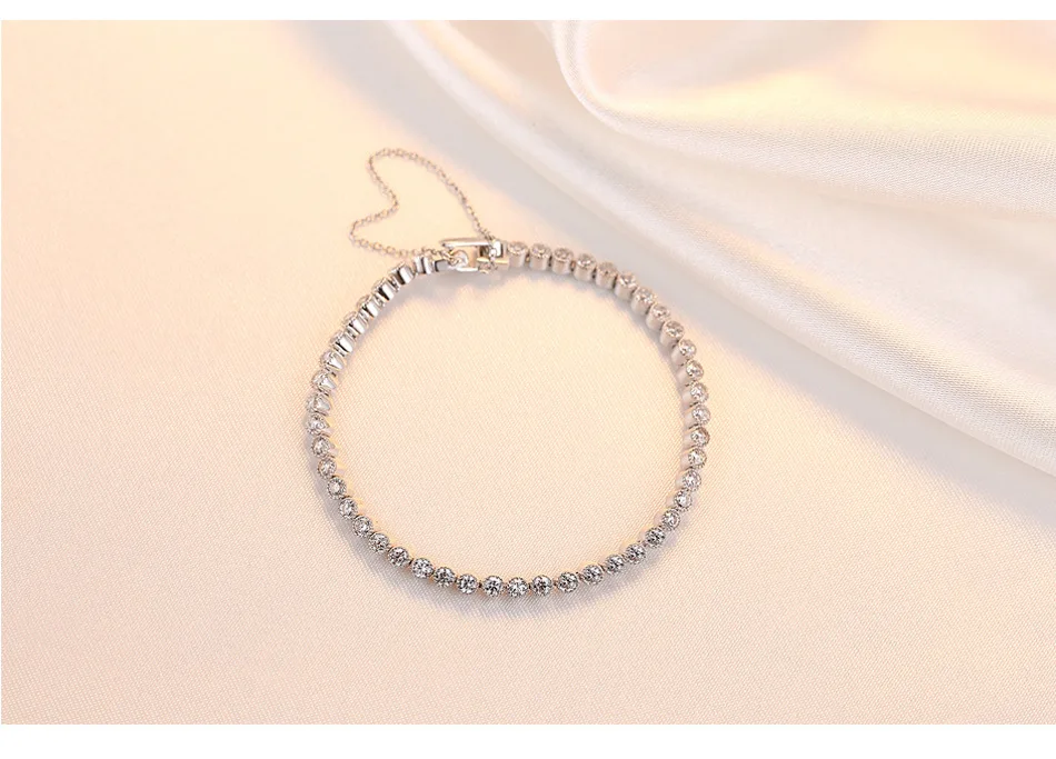 CJZBGJJE00138S925 Sterling Silver Bracelet with AAA Zircon Korean Exquisite Women's Jewelry | Украшения и аксессуары