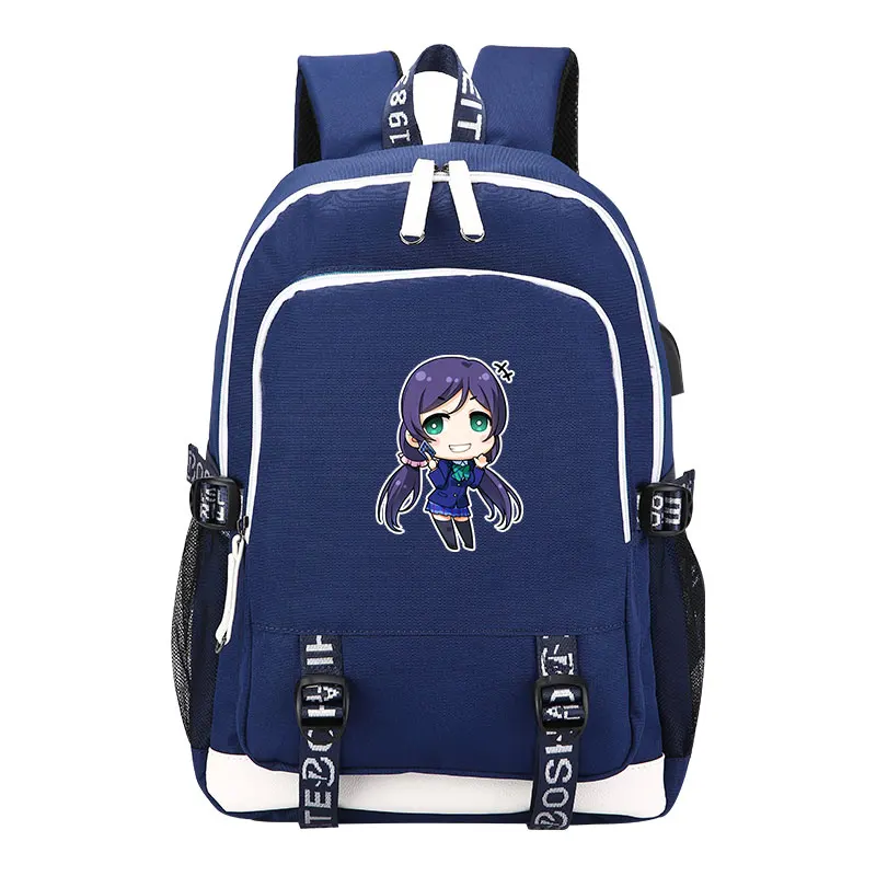 

New Lovelive Printing Backpack Kawaii School Bags for Teenage Girls Minami Kotori Cosplay USB Charging Laptop Backpack