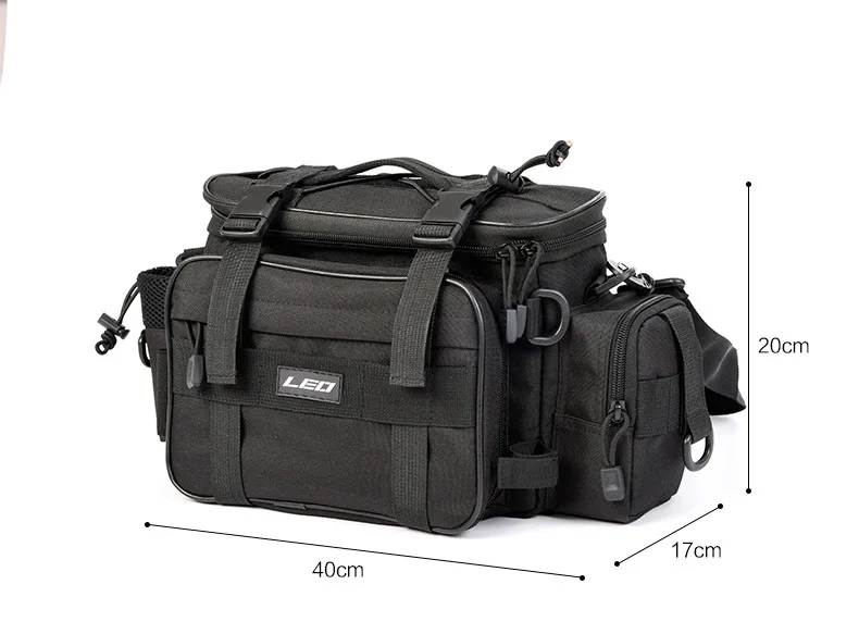 

LEO Fishing Bags 40 * 17 * 20cm Outdoor Sports Single Shoulder Waistcoat Pack Fishing Lures Reel Storage Bag With Tackle Box