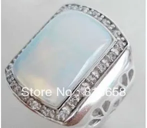 

Free shipping@@White Fire Opal Silver Men's Rings Size: 8.9.10.11