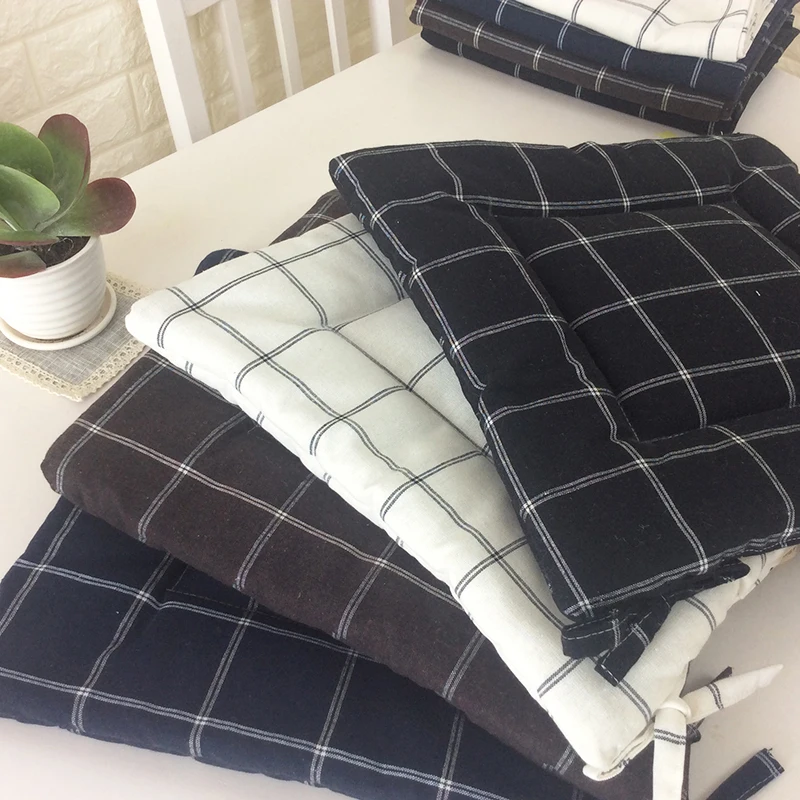 4 Цвета большого размера модная клетчатая Подушка офисного стула коврик